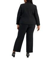 Le Suit Plus Crepe Two-Button Blazer Pantsuit