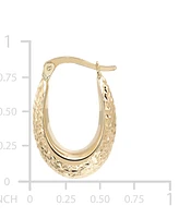 Graduated Textured Chunky Oval Hoop Earrings in 14k Gold, Created for Macy's