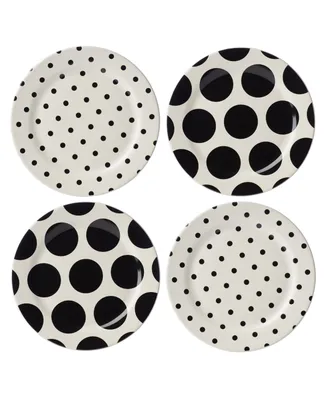 Kate Spade on the Dot Assorted Accent Plates 4 Piece Set, Service for 4