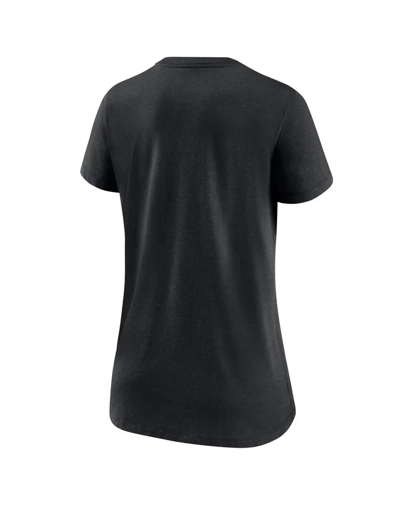 Women's Nike Black New York Jets Slant Logo Tri-Blend V-Neck T-shirt