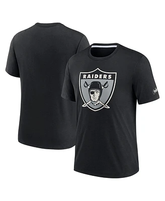 Men's Nike Black Las Vegas Raiders Rewind Playback Logo Tri-Blend T-shirt