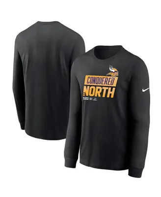Men's Nike Black Minnesota Vikings 2022 Nfc North Division Champions Locker Room Trophy Collection Long Sleeve T-shirt