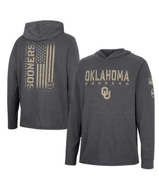 Men's Colosseum Charcoal Oklahoma Sooners Team Oht Military-Inspired Appreciation Hoodie Long Sleeve T-shirt