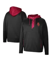 Men's Colosseum Black Usc Trojans Luge 3.0 Quarter-Zip Hoodie