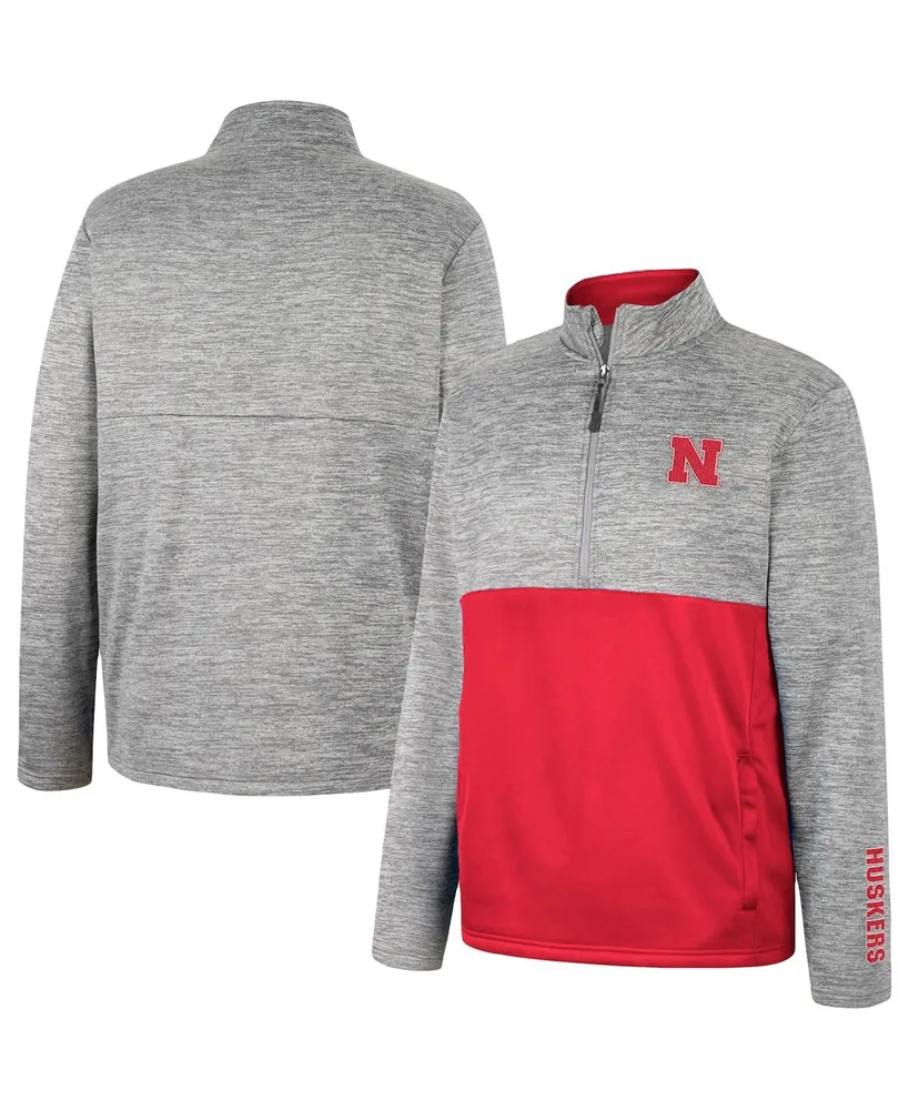 Men's Colosseum Gray Nebraska Huskers John Half-Zip Jacket