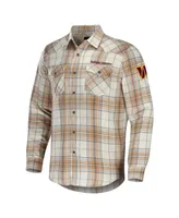 Men's Nfl x Darius Rucker Collection by Fanatics Tan Washington Commanders Flannel Long Sleeve Button-Up Shirt