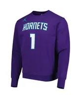 Men's Jordan LaMelo Ball Purple Charlotte Hornets Statement Name and Number Pullover Sweatshirt