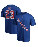 Men's Fanatics Adam Fox Blue New York Rangers Authentic Stack Name and Number T-shirt