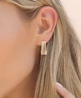 Ettika Crystal Fringe Dangle Stud Earrings
