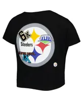 Women's New Era Black Pittsburgh Steelers Historic Champs T-shirt