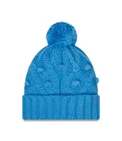 Women's New Era Powder Blue Los Angeles Chargers Toasty Cuffed Knit Hat with Pom