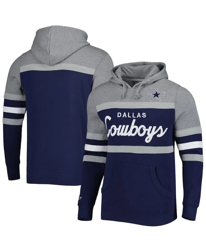 Men's Mitchell & Ness Heather Gray Dallas Cowboys Washed Short Sleeve Pullover Hoodie Size: Small
