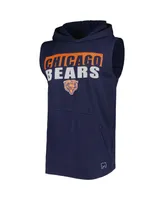 Men's Msx by Michael Strahan Navy Chicago Bears Relay Sleeveless Pullover Hoodie