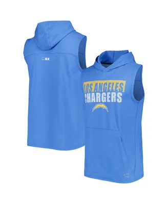 Men's Msx by Michael Strahan Powder Blue Los Angeles Chargers Relay Sleeveless Pullover Hoodie