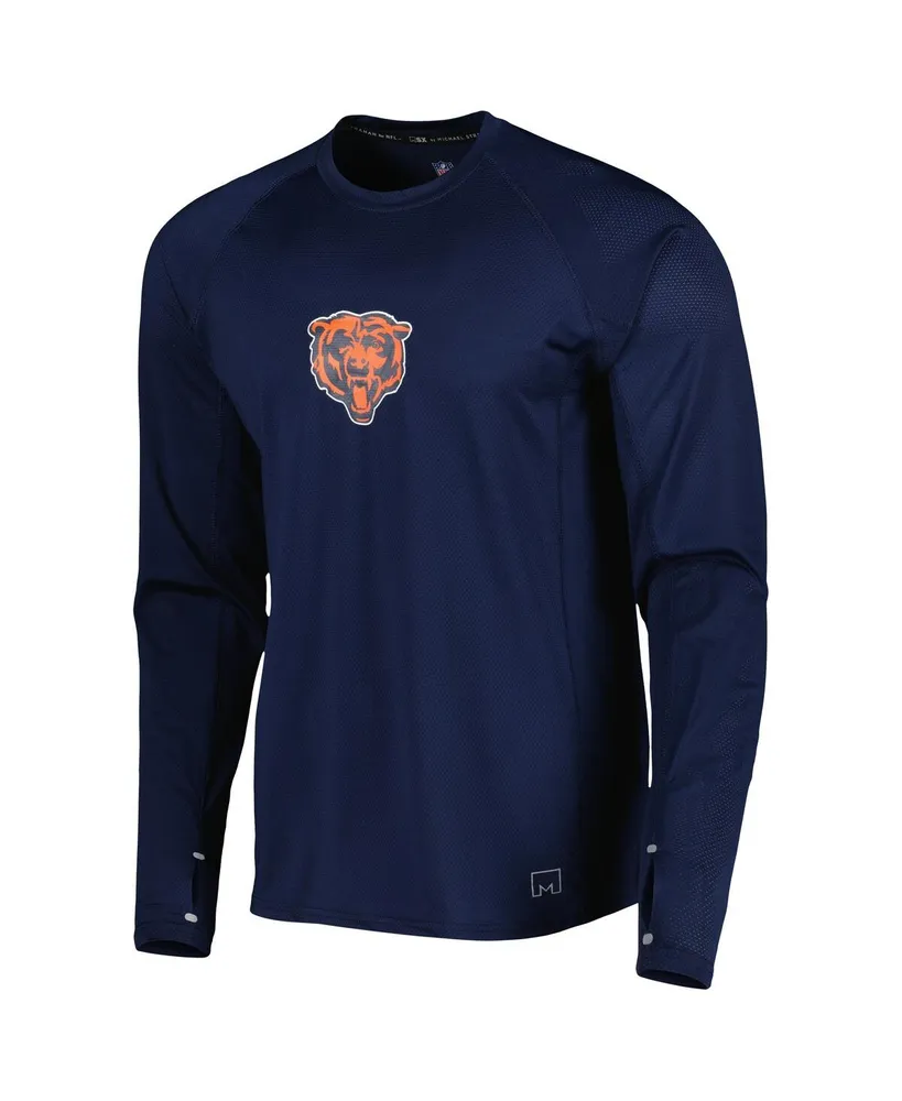 Men's Msx by Michael Strahan Navy Chicago Bears Interval Long Sleeve Raglan T-shirt