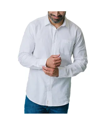 Hope & Henry Men's Linen Long Sleeve Button Down Shirt