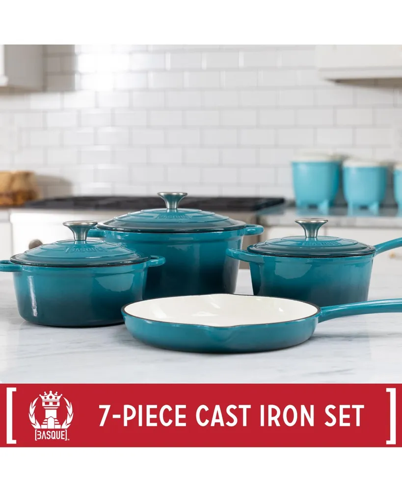 Basque Enameled Cast Iron Cookware Set, 7
