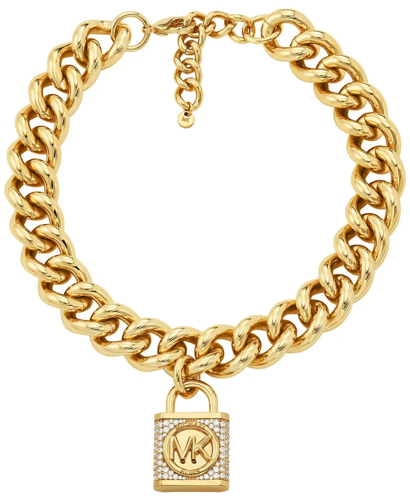 Genuine Michael Kors Pave Lock and key Dangle Necklace – Preloved Pandora  Boutique
