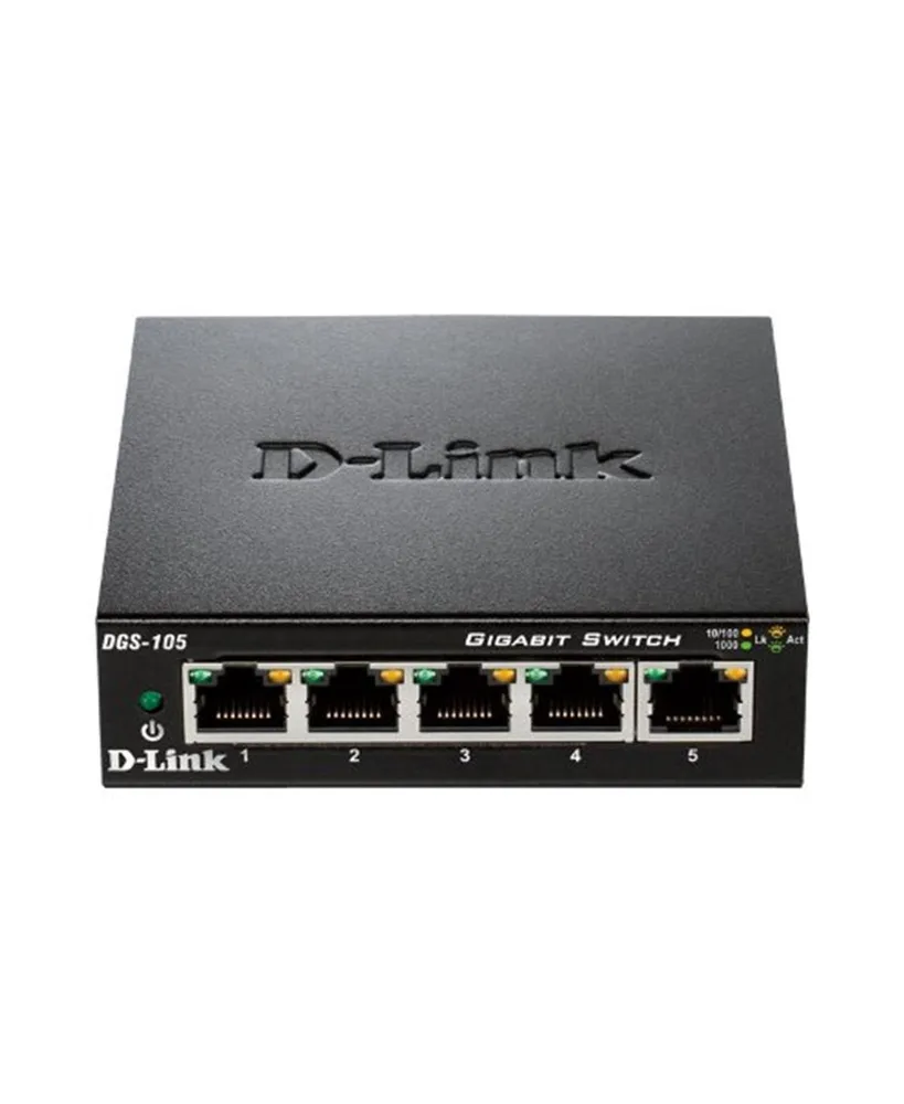 D-Link Dgs-105 Switch 5-Port Gigabit Quality of Service Switch Metal Chassis Jumbo Frames