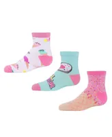 MeMoi Girls 3 Pairs Ice Cream Cotton Blend Ankle Socks