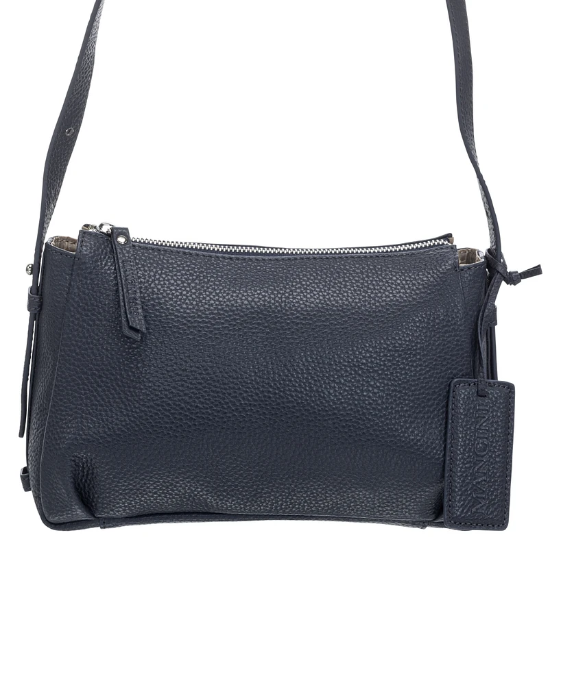 Mancini Women's Pebbled Charlize Crossbody Handbag