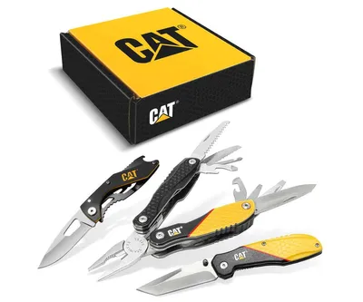 Cat 3 Piece 13-in-1 Multi-Tool and Pocket Knives Gift Box Set