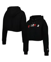 Women's The Wild Collective Black Atlanta Falcons Cropped Pullover Hoodie