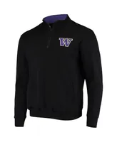 Men's Colosseum Black Washington Huskies Tortugas Logo Quarter-Zip Jacket