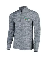 Men's Antigua Gray Philadelphia Eagles Brigade Throwback Quarter-Zip Top