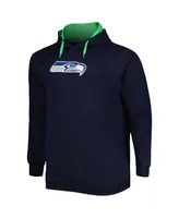 Men's College Navy Seattle Seahawks Big and Tall Logo Pullover Hoodie