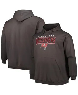 Men's Charcoal Tampa Bay Buccaneers Big and Tall Logo Pullover Hoodie