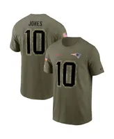 Men's Nike Mac Jones Olive New England Patriots 2022 Salute to Service Name and Number T-shirt
