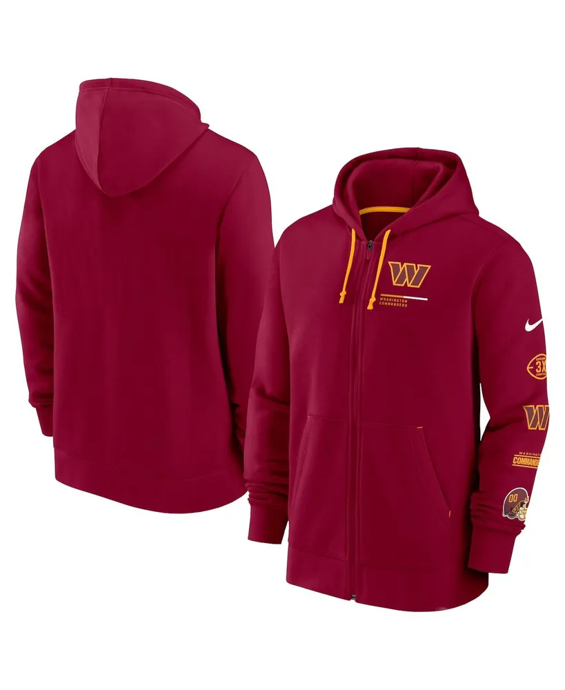 Men's Nike Burgundy Washington Commanders Surrey Full-Zip Hoodie