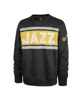 Men's '47 Brand Heather Black Utah Jazz Tribeca Emerson Pullover Sweatshirt