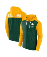 Men's Fanatics Heathered Green, Heathered Gold Oakland Athletics Blown Away Full-Zip Hoodie