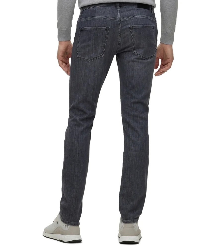 Boss by Hugo Men's Slim-Fit Jeans Lightweight Gray Comfort-Stretch Denim