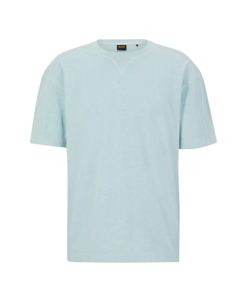 Boss by Hugo Boss Men's Cotton-Jersey Oversized-Fit T-shirt with Embroidered Logo