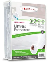 Guardmax Waterproof Zippered Mattress Encasement - Full (14-16 Deep) White