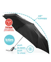 Totes Titan Auto Open Close Umbrella with NeverWet