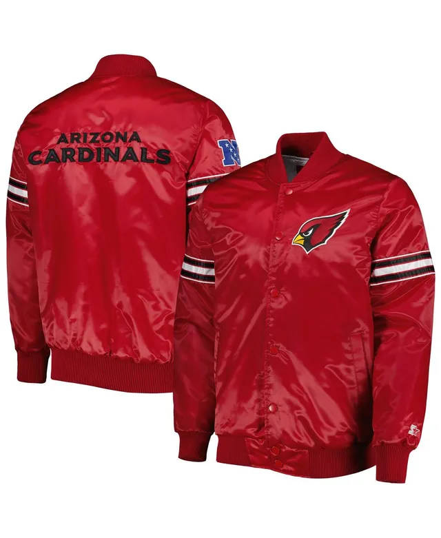 Men's Starter Red St. Louis Cardinals Midfield Satin Full-Snap Varsity Jacket Size: Large