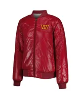 Women's G-iii 4Her by Carl Banks Oatmeal, Burgundy Washington Commanders Switchback Reversible Full-Zip Jacket