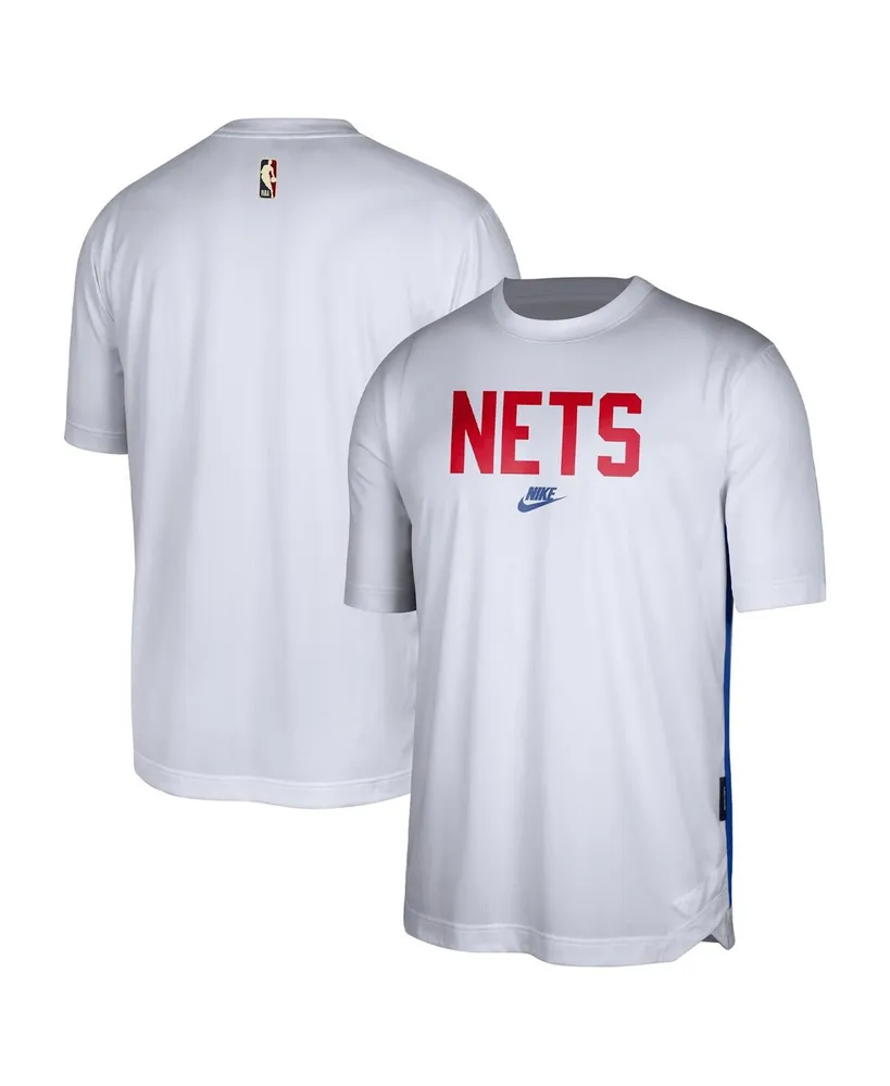 Men's Nike White Brooklyn Nets Hardwood Classics Pregame Warmup Shooting Performance T-shirt