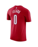 Men's Jordan Damian Lillard Red Portland Trail Blazers 2022/23 Statement Edition Name and Number T-shirt