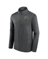 Men's Fanatics Gray Vegas Golden Knights Authentic Pro Rink Fleece Full-Zip Jacket