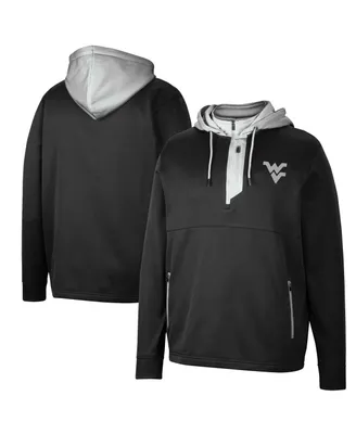 Men's Colosseum Black West Virginia Mountaineers Luge 3.0 Quarter-Zip Hoodie