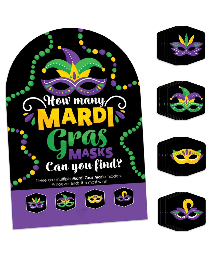 Big Dot of Happiness Colorful Mardi Gras Mask - Decorations DIY Masquerade Party Essentials - Set of 20