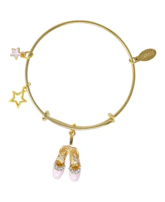 Ballet Slippers Gold Bangle Bracelet for Girls