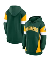 Women's Fanatics Green and Gold Bay Packers Lock It Down Pullover Hoodie