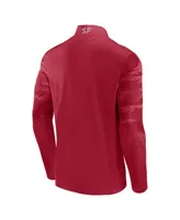 Men's Fanatics Scarlet San Francisco 49ers Ringer Quarter-Zip Jacket