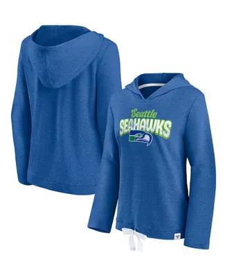 Women's Fanatics Heathered Royal Seattle Seahawks First Team Flowy Pullover Hoodie